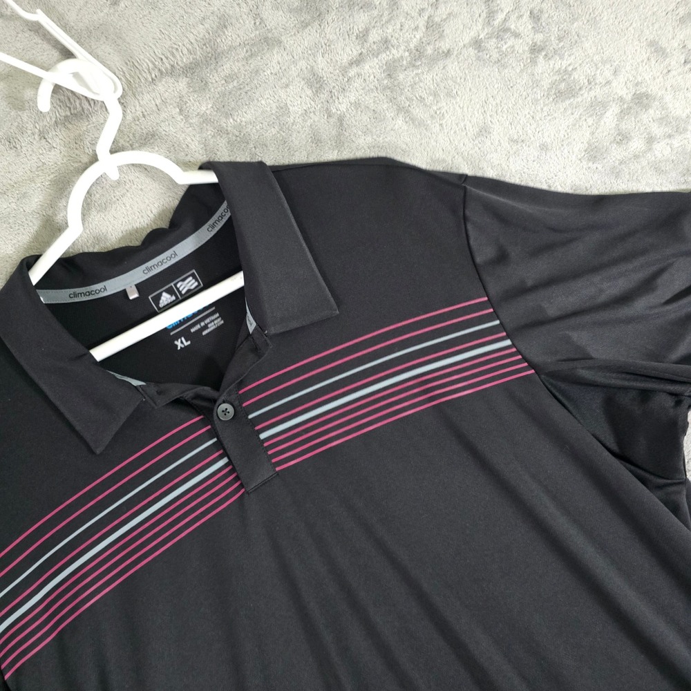 Adidas ClimaCool Golf Polo Shirt Turnberry Isle Miami‎ XL Black Short Sleeve